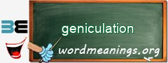 WordMeaning blackboard for geniculation
